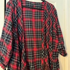 Torrid Flannel open front shrug